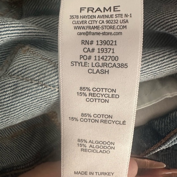 Frame Light Wash Distressed Le Garçon Crop Jeans Size 28 - Picture 3 of 6